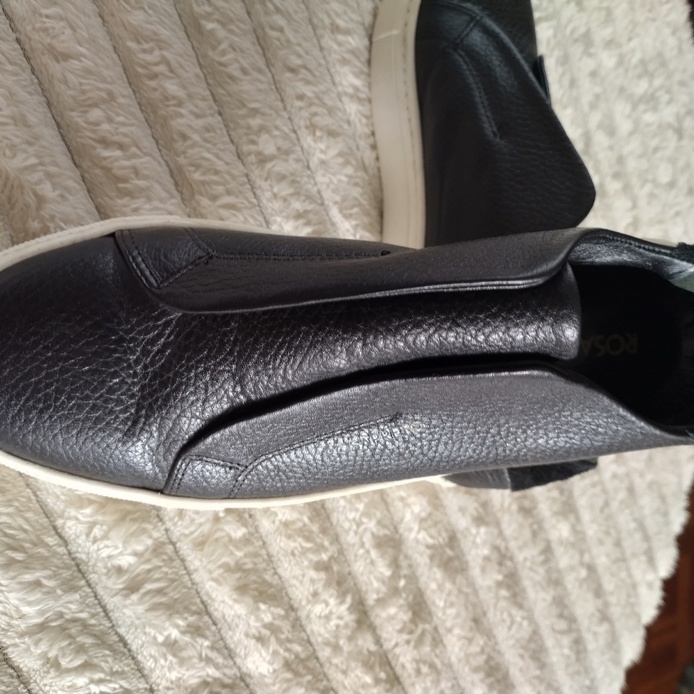 Rosapreto Black leather slip on sneaker